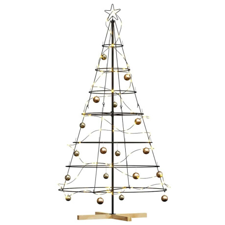 vidaXL Kerst Cone Boom met standaard Zwart 180 cm Staal afbeelding3 - 1