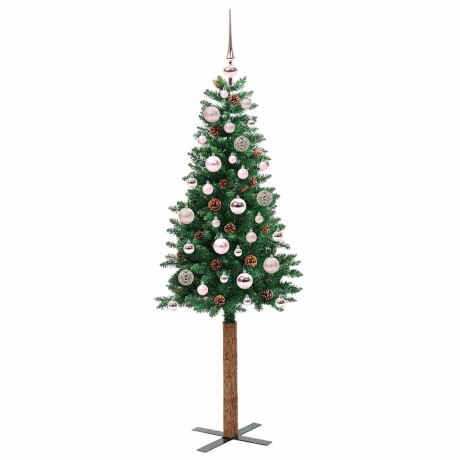 vidaXL Slanke Kerstboom Groen 150 cm PVC en massief dennenhout afbeelding3 - 1