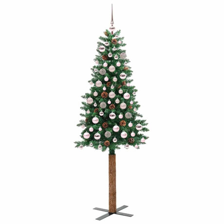 vidaXL Slanke Kerstboom Groen 180 cm PVC en massief dennenhout afbeelding3 - 1