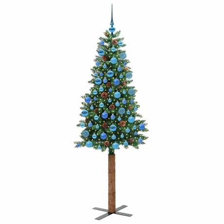 vidaXL Slanke Kerstboom Groen 180 cm PVC en massief dennenhout afbeelding3 - 1
