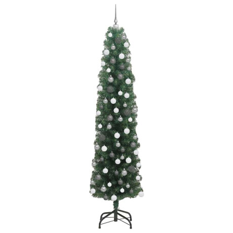 vidaXL Slanke Kerstboom Groen 48 x 48 x 180 cm Kunststof en metaal afbeelding3 - 1