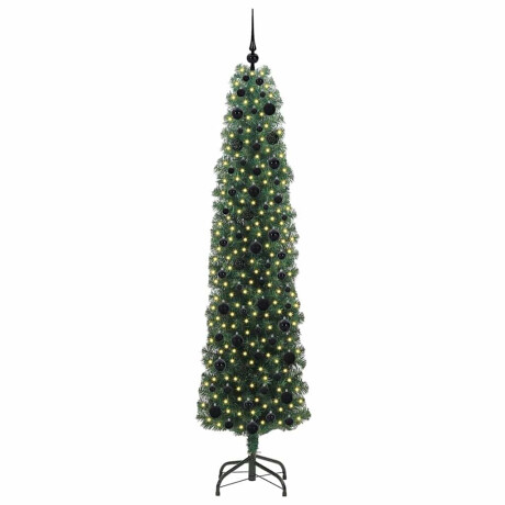 vidaXL Kunstkerstboom Groen 210 cm PVC en Staal en Kunststof afbeelding3 - 1
