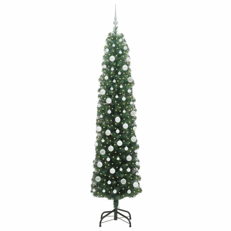 vidaXL Kunstkerstboom Groen 210 cm PVC en Staal en Kunststof afbeelding3 - 1