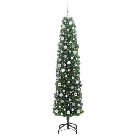vidaXL Kunstkerstboom Groen 210 cm PVC en Staal en Kunststof afbeelding3 - 1