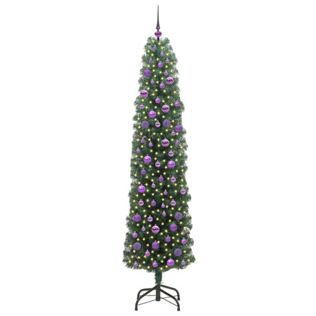 vidaXL Kunstkerstboom Groen 210 cm PVC en Staal en Kunststof afbeelding3 - 1