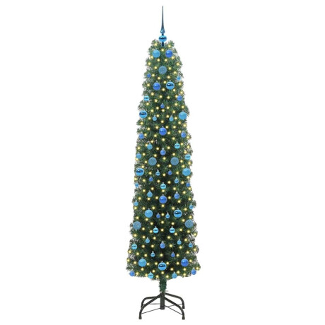 vidaXL Kunstkerstboom Groen 210 cm PVC en Staal en Kunststof afbeelding3 - 1