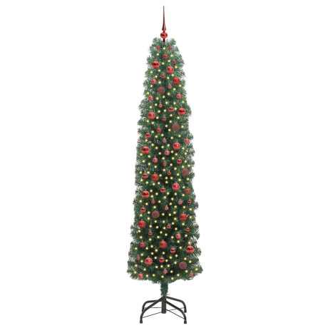 vidaXL Kunstkerstboom Groen 240 cm PVC en Staal en Kunststof afbeelding3 - 1