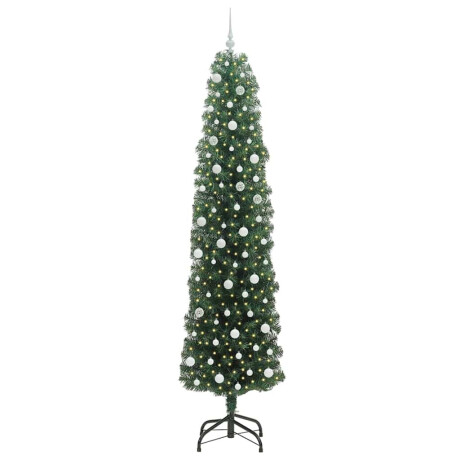 vidaXL Kunstkerstboom Groen 240 cm PVC en Staal en Kunststof afbeelding3 - 1
