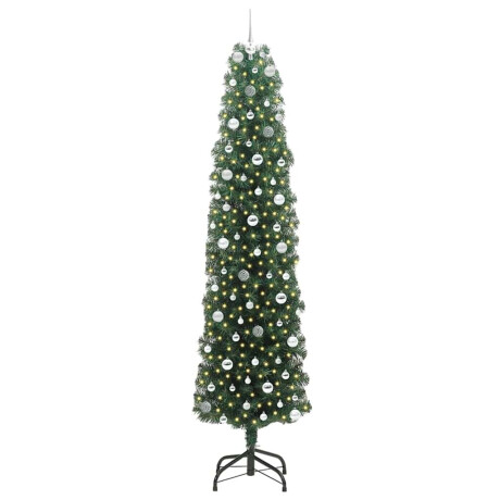 vidaXL Kunstkerstboom Groen 240 cm PVC en Staal en Kunststof afbeelding3 - 1