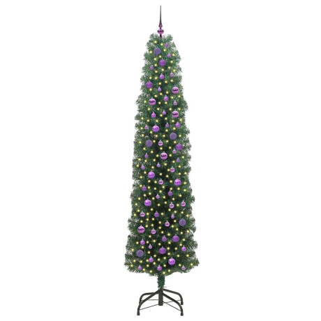 vidaXL Kunstkerstboom Groen 240 cm PVC en Staal en Kunststof afbeelding3 - 1