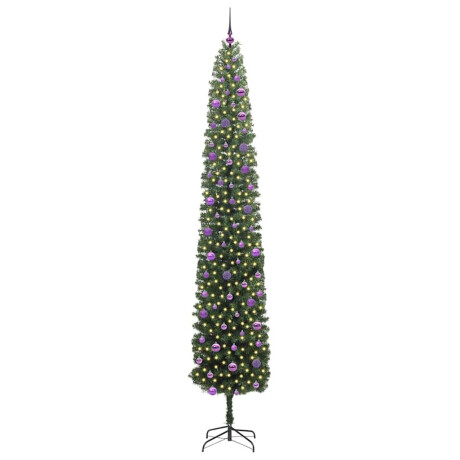 vidaXL Kunstkerstboom Groen 270 cm PVC en Staal en Kunststof afbeelding3 - 1