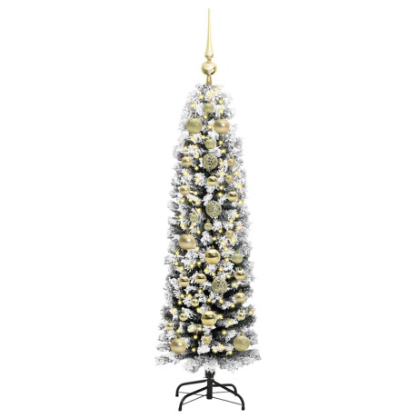 vidaXL Kunstkerstboom Groen 150 cm PVC en Staal en Kunststof afbeelding3 - 1