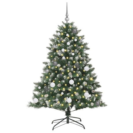 vidaXL Kunstkerstboom with Decorative String Lights Groen 150 cm PVC afbeelding3 - 1