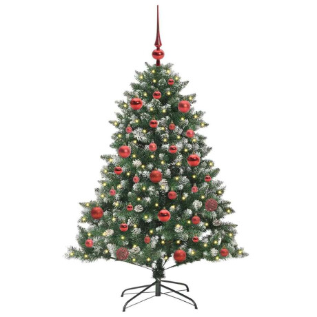vidaXL Kunstkerstboom Groen 105 x 105 x 150 cm PVC en Plastic en Staal afbeelding3 - 1