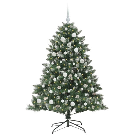 vidaXL Kunstkerstboom Groen 105 x 105 x 150 cm PVC en Plastic en Staal afbeelding3 - 1