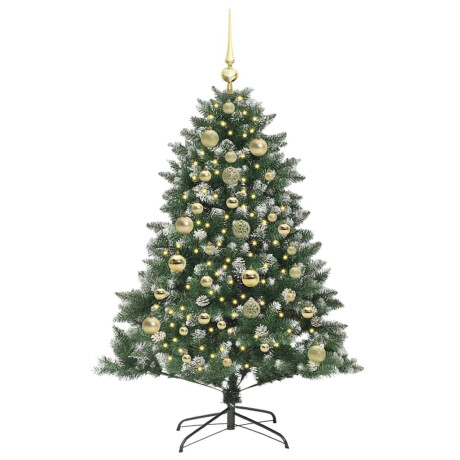 vidaXL Kunstkerstboom Groen 105 x 105 x 150 cm PVC en Plastic en Staal afbeelding3 - 1