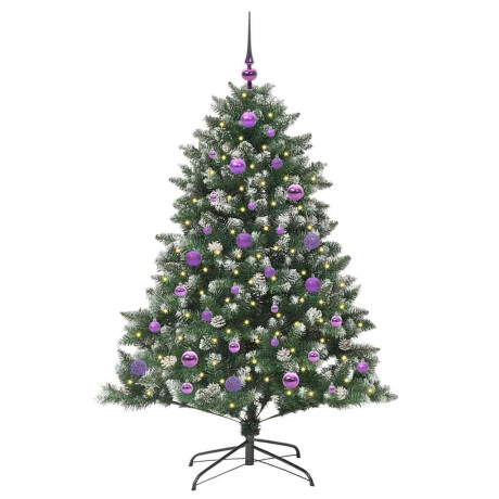 vidaXL Kunstkerstboom Groen 105 x 105 x 150 cm PVC en Plastic en Staal afbeelding3 - 1