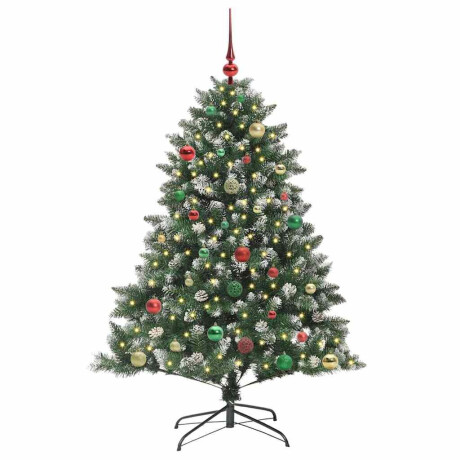 vidaXL Kunstkerstboom Groen 105 x 105 x 150 cm PVC en Plastic en Staal afbeelding3 - 1