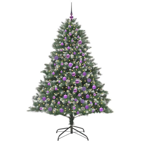 vidaXL Kunstkerstboom Groen 126 x 126 x 180 cm PVC en Plastic en Staal afbeelding3 - 1