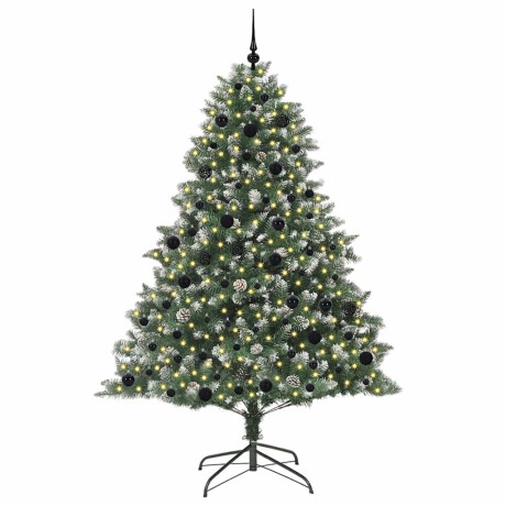 vidaXL Kunstkerstboom Groen 140 x 140 x 210 cm PVC en Plastic en Staal afbeelding3 - 1