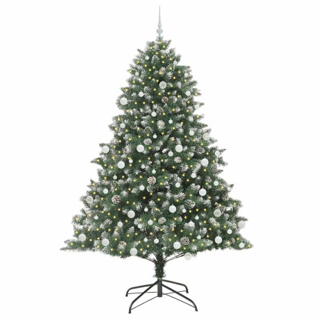 vidaXL Kunstkerstboom Groen 140 x 140 x 210 cm PVC en Plastic en Staal afbeelding3 - 1