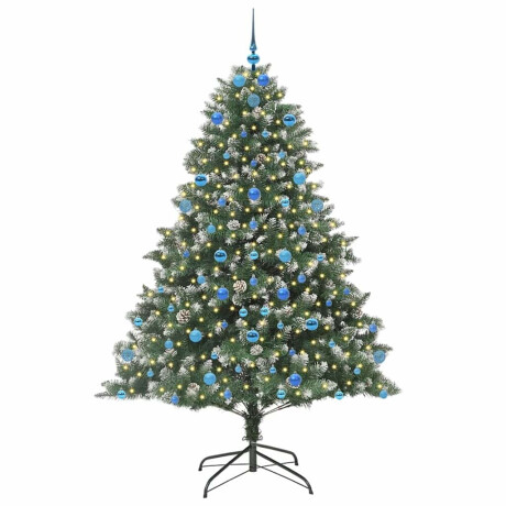 vidaXL Kunstkerstboom Groen 140 x 140 x 210 cm PVC en Plastic en Staal afbeelding3 - 1