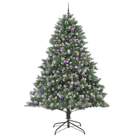 vidaXL Kunstkerstboom Groen 160 x 160 x 240 cm PVC en Plastic en Staal afbeelding3 - 1