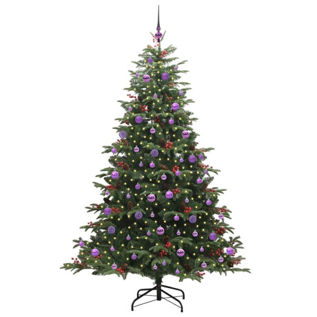 vidaXL Kunstkerstboom Groen 210 cm PVC en Metaal en Plastic afbeelding3 - 1