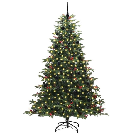 vidaXL Kunstkerstboom Groen 240 cm PVC en Metaal en Plastic afbeelding3 - 1