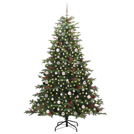 vidaXL Kunstkerstboom Groen 240 cm PVC en Metaal en Plastic afbeelding3 - 1