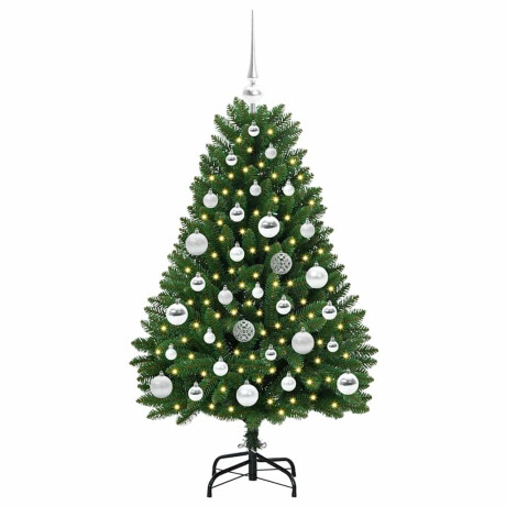 vidaXL Kunstkerstboom met LED -striplichten Groen 120 cm PVC en Metaal afbeelding3 - 1