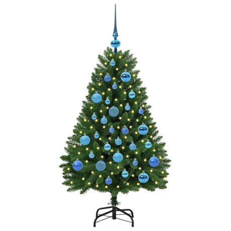 vidaXL Kunstkerstboom met LED -striplichten Groen 120 cm PVC en Metaal afbeelding3 - 1