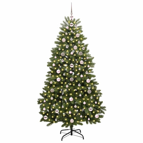 vidaXL Kunstkerstboom met LED -striplichten Groen 180 cm PVC en Metaal afbeelding3 - 1