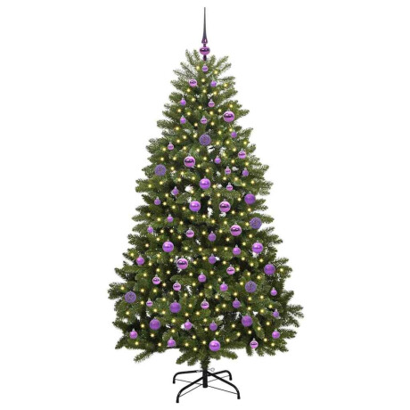 vidaXL Kunstkerstboom met LED -striplichten Groen 180 cm PVC en Metaal afbeelding3 - 1