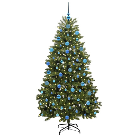 vidaXL Kunstkerstboom met LED -striplichten Groen 180 cm PVC en Metaal afbeelding3 - 1