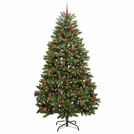 vidaXL Kunstkerstboom met LED -striplichten Groen 240 cm PVC en Metaal afbeelding3 - 1