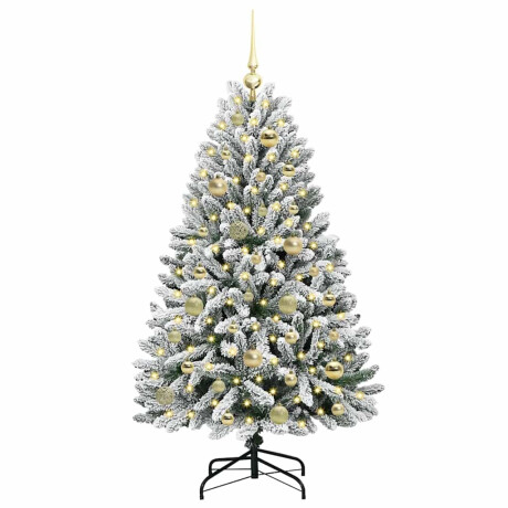 vidaXL Kunstkerstboom Groen en Wit 120 cm PVC en Metaal afbeelding3 - 1