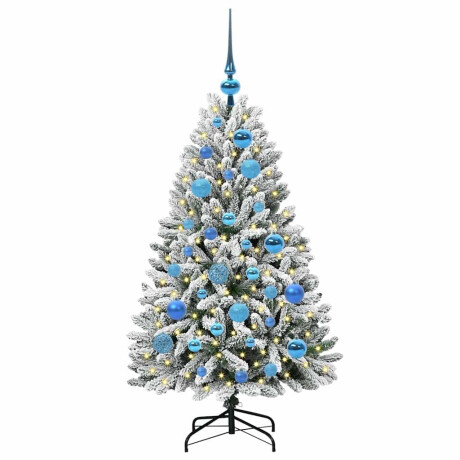 vidaXL Kunstkerstboom Groen en Wit 120 cm PVC en Metaal afbeelding3 - 1