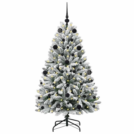 vidaXL Kunstkerstboom Groen en Wit 150 cm PVC en Metaal afbeelding3 - 1