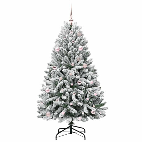 vidaXL Kunstkerstboom Groen en Wit 150 cm PVC en Metaal afbeelding3 - 1