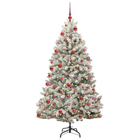 vidaXL Kunstkerstboom Groen en Wit 180 cm PVC en Metaal afbeelding3 - 1