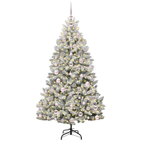 vidaXL Kunstkerstboom Groen en Wit 180 cm PVC en Metaal afbeelding3 - 1