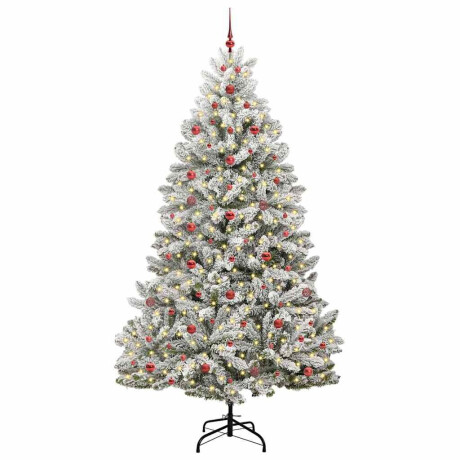 vidaXL Kunstkerstboom Groen en Wit 240 cm PVC en Metaal afbeelding3 - 1