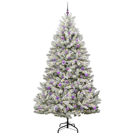 vidaXL Kunstkerstboom Groen en Wit 240 cm PVC en Metaal afbeelding3 - 1
