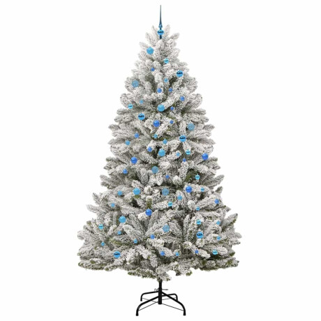vidaXL Kunstkerstboom Groen en Wit 240 cm PVC en Metaal afbeelding3 - 1
