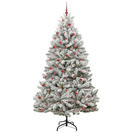 vidaXL Kunstkerstboom Groen en Wit 270 cm PVC en Metaal afbeelding3 - 1