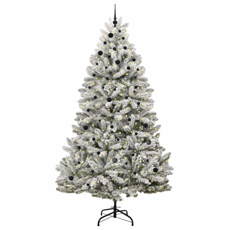 vidaXL Kunstkerstboom Groen en Wit 270 cm PVC en Metaal afbeelding3 - 1