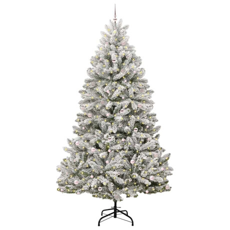 vidaXL Kunstkerstboom Groen en Wit 300 cm PVC en Metaal afbeelding3 - 1