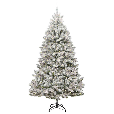 vidaXL Kunstkerstboom Groen en Wit 300 cm PVC en Metaal afbeelding3 - 1