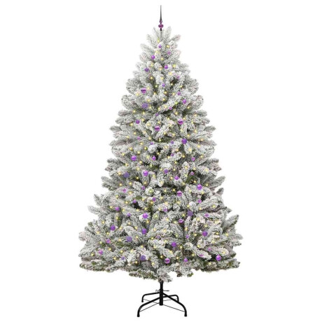 vidaXL Kunstkerstboom Groen en Wit 300 cm PVC en Metaal afbeelding3 - 1